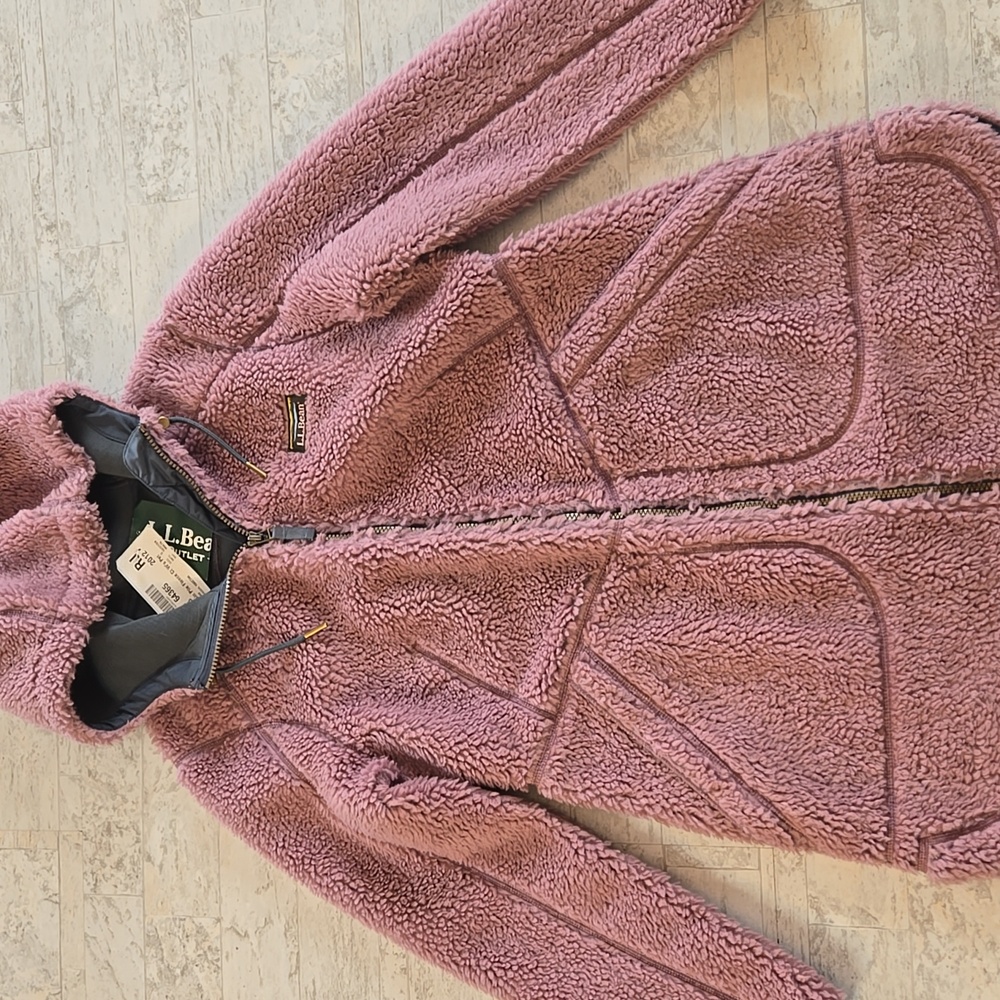 NWT L.L. Bean Sherpa Mountain Pile Fleece Coat Jacket Size Small Petite SP - Picture 5 of 12